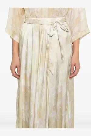FORTE FORTE Printed Satin Long Skirt