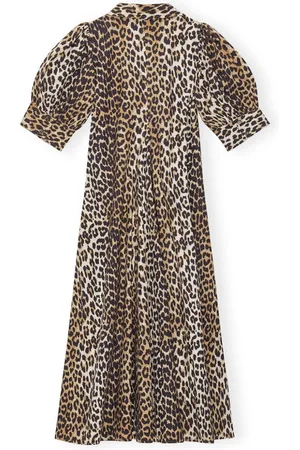 Ganni Leopard Print Long Dress