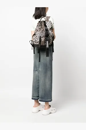 Ganni Tech Leopard Print Backpack