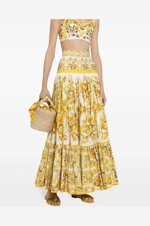 Dolce & Gabbana Maiolica Print Cotton Skirt