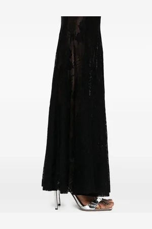 Norma Kamali Fishtail Lace Long Dress