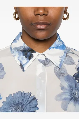 ALICE+OLIVIA Willa Printed Silk Shirt