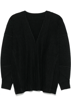 Issey Miyake V-necked Pleated T-shirt