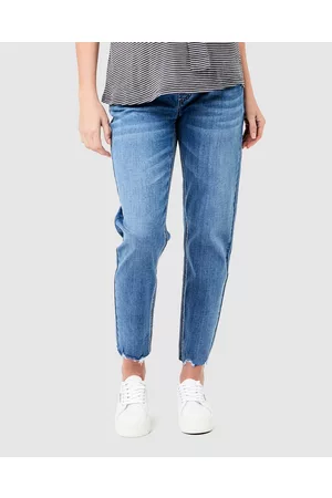 Ripe Maternity Jamie Raw Edge Jeans - Girlfriend Jamie Raw Edge Jeans