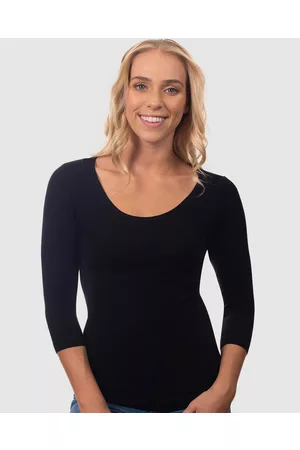 B Free Bamboo 3 4 Sleeve Top - Shirts & Polos Bamboo 3-4 Sleeve Top