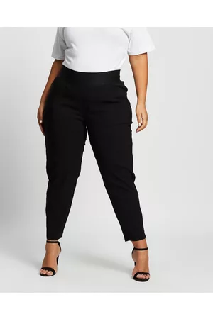 Love Your Wardrobe Jada Wide Elastic Waist Stretch Bengaline Pants - Pants Jada Wide Elastic Waist Stretch Bengaline Pants