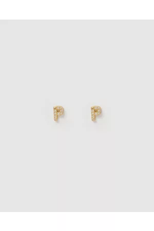 Izoa Alphabet Mini Letter P Stud Earrings - Jewellery Alphabet Mini Letter P Stud Earrings