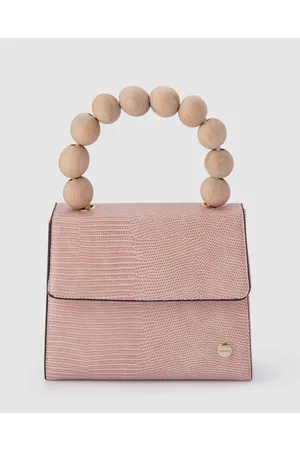 Olga Berg Caylee Wood Bead Handle Bag - Clutches Caylee Wood Bead Handle Bag