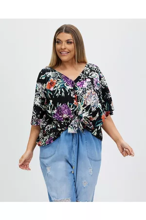 Hope & Harvest Tie Front Top - Tops Tie Front Top