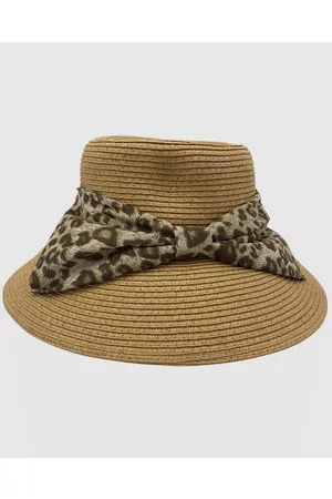 Jacaru 1884 Bell Hat with Leopard Scarf Light - Hats 1884 Bell Hat with Leopard Scarf Light