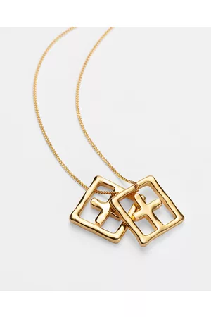 KSUBI 18K Dripps Box Cross Necklace - Jewellery 18K Dripps Box Cross Necklace
