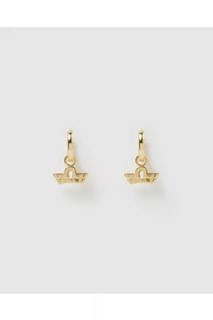 Izoa Libra Star Sign Symbol Huggie Earring - Jewellery Libra Star Sign Symbol Huggie Earring