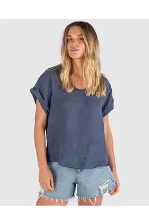 CAMIXA Martina Linen V Neck T shirt - Short Sleeve T-Shirts Martina Linen V-Neck T-shirt