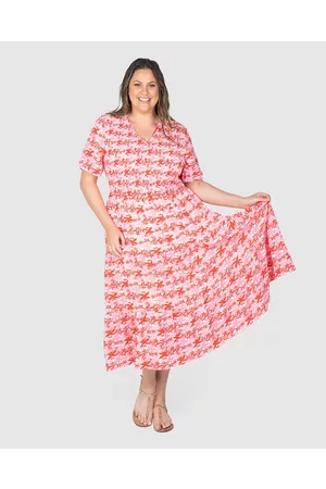 Love Your Wardrobe Zali Shirred Bodice Dress - Printed Dresses Zali Shirred Bodice Dress