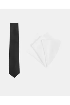 Buckle Plain Tie & Pocket Square Set - Ties Plain Tie & Pocket Square Set