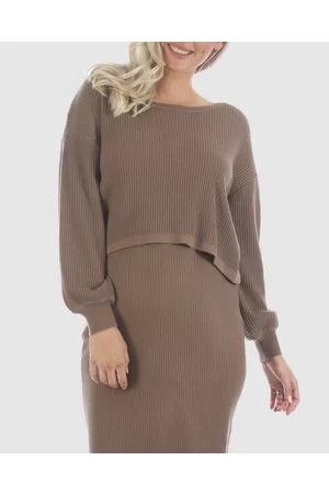 Angel Maternity Crop Knit Jumper Light - Jumpers & Cardigans Crop Knit Jumper Light