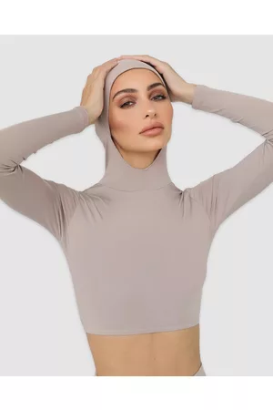 MOD SQUAD Luxe Hooded Crop Basic Base Layer - Tops Luxe Hooded Crop Basic Base Layer