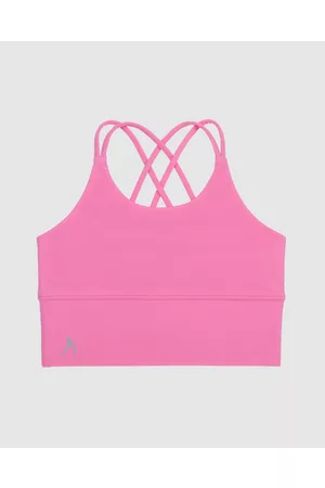 Forever 21 Women's Contrast-Seam Sports Bra in Black/Hot Pink, XS