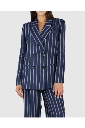 Amelius Polo Linen Pinstripe Blazer - Blazers Polo Linen Pinstripe Blazer