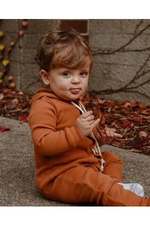 WITH LOVE FOR KIDS Basics Thick Ribbed Hooded All In One Babies - Longsleeve Rompers Basics Thick Ribbed Hooded All In One - Babies