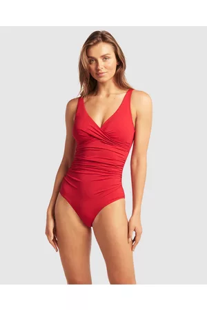 Clara one-shoulder swimsuit in red - Max Mara