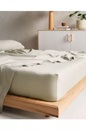Linen House Augusta 500TC Cotton Sateen Fitted Sheet - Home Augusta 500TC Cotton Sateen Fitted Sheet