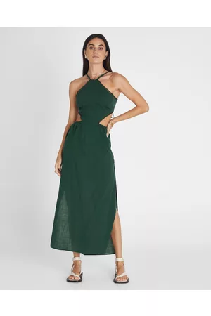 Heaven Emerald Halter Midi Dress - Dresses Emerald Halter Midi Dress