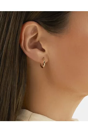 Michael Hill Square Twist Hoop Earrings in 10kt Gold - Jewellery Square Twist Hoop Earrings in 10kt Gold
