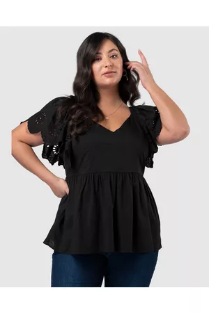 Something 4 Olivia Alexis Broderie Sleeve Top - Tops Alexis Broderie Sleeve Top
