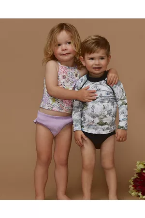 Aqua Blu Woodland Long Sleeve Rash Vest Babies - Swimwear Woodland Long Sleeve Rash Vest - Babies