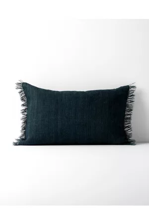 Aura Vintage Linen Fringe Rectangle Cushion - Home Vintage Linen Fringe Rectangle Cushion