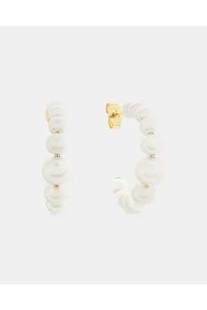 Michael Hill Huggie Earrings with Cultured Freshwater Pearls in 10k Gold - Jewellery Huggie Earrings with Cultured Freshwater Pearls in 10k Gold