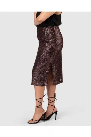Pink Dusk Foolish Sequin Midi Skirt - Skirts Foolish Sequin Midi Skirt