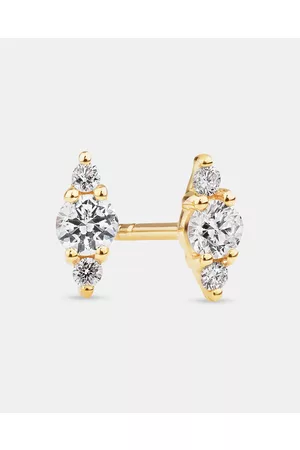 Michael Hill 3 Stone Stud Earrings with .21 Carat TW Diamonds in 10kt Gold - Jewellery 3 Stone Stud Earrings with .21 Carat TW Diamonds in 10kt Gold