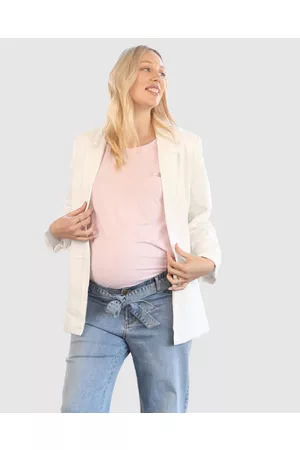 Angel Maternity Maternity Linen Jacket in - Dresses Maternity Linen Jacket in