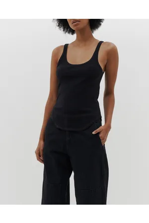 BASSIKE Slim scoop rib tank - T-Shirts & Singlets slim scoop rib tank