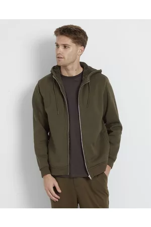 AM Zip Hoodie Fllece Lined Long Sleeve Zip Through - Sweats & Hoodies Zip Hoodie Fllece Lined Long Sleeve Zip Through