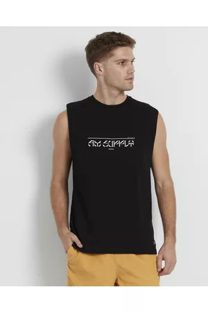 AM Sleeveless Tank Sleeveless Printed Logo Cotton - T-Shirts & Singlets Sleeveless Tank Sleeveless Printed Logo Cotton
