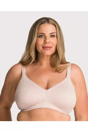 Naturana Wide Strap Wirefree Cotton Bra with Lace 2024
