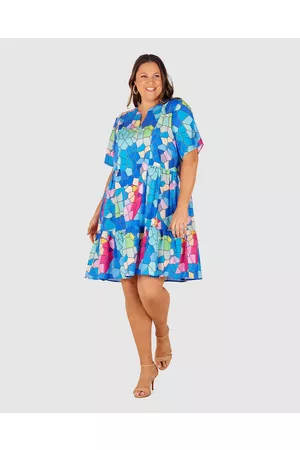 Love Your Wardrobe Luna Mosaic Print Dress - Printed Dresses Luna Mosaic Print Dress