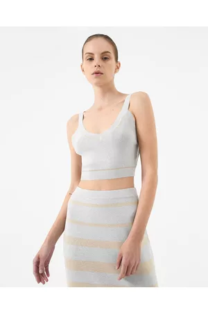 Forcast Shay Lurex Knit Bra Top - Cropped tops Shay Lurex Knit Bra Top