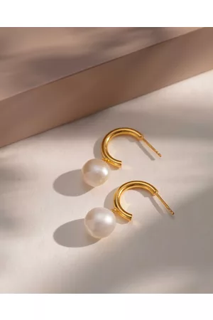 Kirstin Ash Pearl Drop Hoops - Jewellery Pearl Drop Hoops