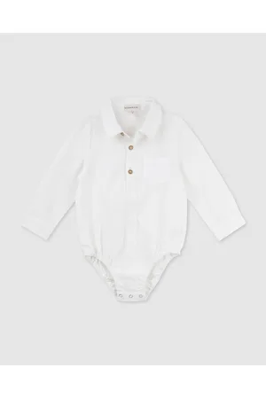 Designer Archie L S Button Romper - Rompers Archie L-S Button Romper