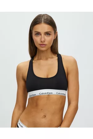 Calvin Klein Jeans logo-embroidery Knitted Bralette - Farfetch