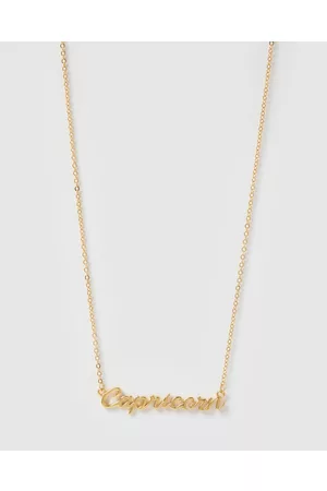 Izoa Capricorn Written Star Sign Necklace - Jewellery Capricorn Written Star Sign Necklace
