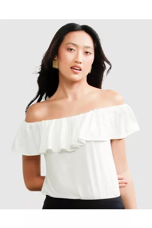 SACHA DRAKE Off Shoulder Frill Top - Tops Off Shoulder Frill Top