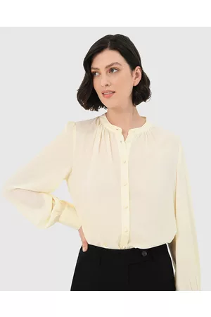 Forcast Amalfi Gathered Neck Blouse - Tops Amalfi Gathered Neck Blouse