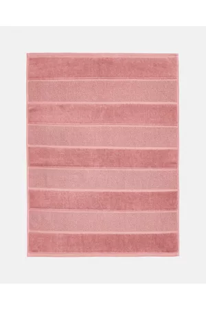 Linen House Velour Stripe Bath Mat - Bathroom Velour Stripe Bath Mat
