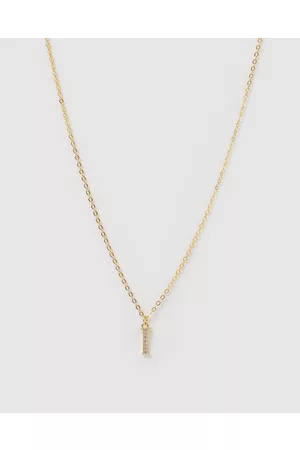 Izoa Crystal Letter I Necklace - Jewellery Crystal Letter I Necklace