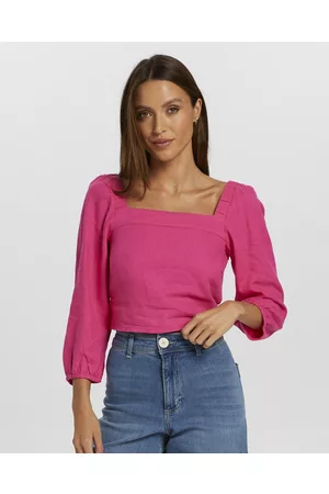ONLY Caro Balloon Linen Top - Cropped tops Caro Balloon Linen Top